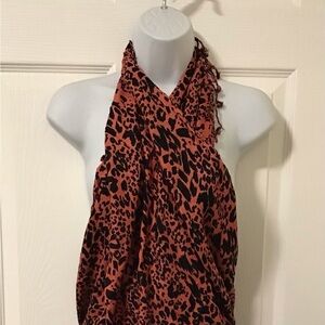 Leopard Print Halter Dress